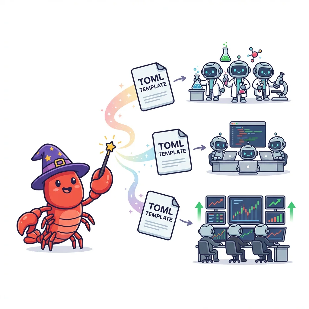 模板一键启动——龙虾魔法师用 TOML 模板召唤不同类型的 Agent 团队